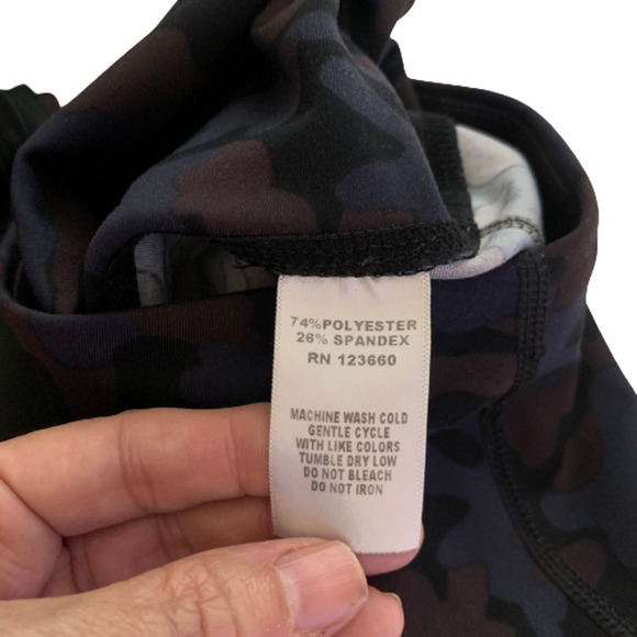 SPLITS59 2 Piece Set Blue & Purple Camo‎ Athletic Yoga Pants & Crop Top Set - Picture 15 of 16